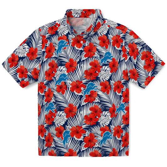 Detroit Lions Hawaiian Shirt - Hibiscus Fiesta | Moonbestprint