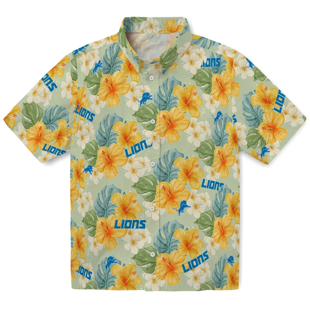 Detroit Lions Hawaiian Shirt - Hibiscus Mood | Moonbestprint