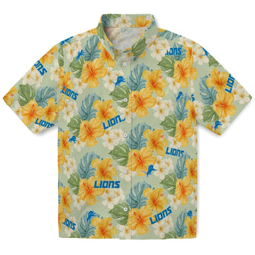 Detroit Lions Hawaiian Shirt - Hibiscus Mood | Moonbestprint