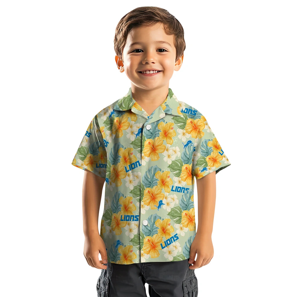Detroit Lions Hawaiian Shirt - Hibiscus Mood | Moonbestprint