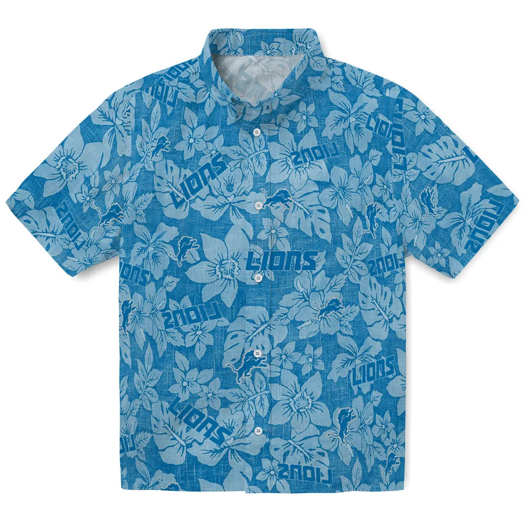 Detroit Lions Hawaiian Shirt - Hibiscus Oasis | Moonbestprint