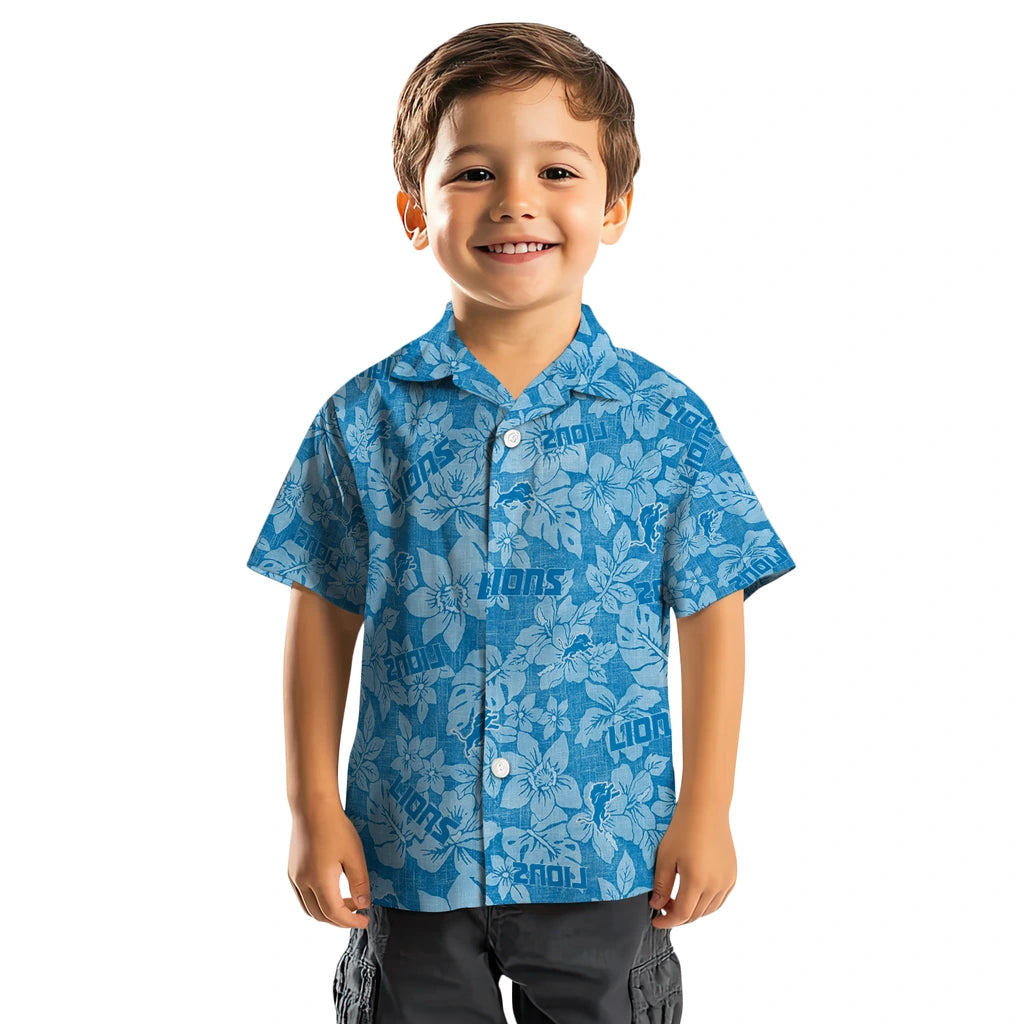 Detroit Lions Hawaiian Shirt - Hibiscus Oasis | Moonbestprint
