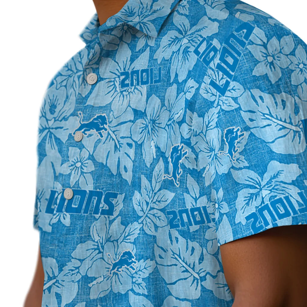 Detroit Lions Hawaiian Shirt - Hibiscus Oasis | Moonbestprint