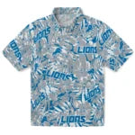 Detroit Lions Hawaiian Shirt - Hibiscus Overlay | Moonbestprint