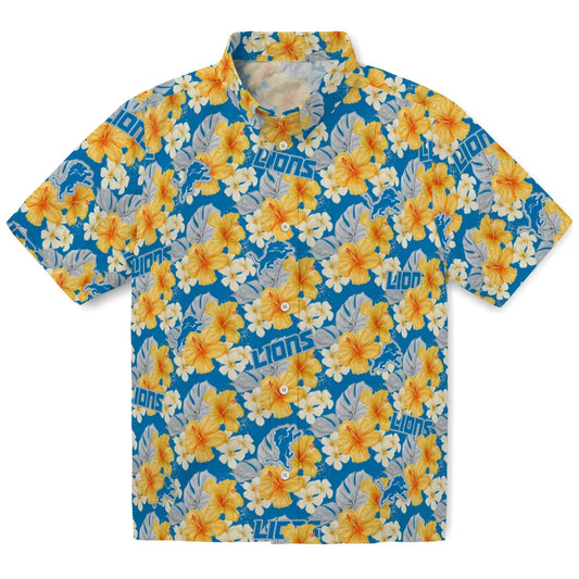 Detroit Lions Hawaiian Shirt - Hibiscus Tropics | Moonbestprint