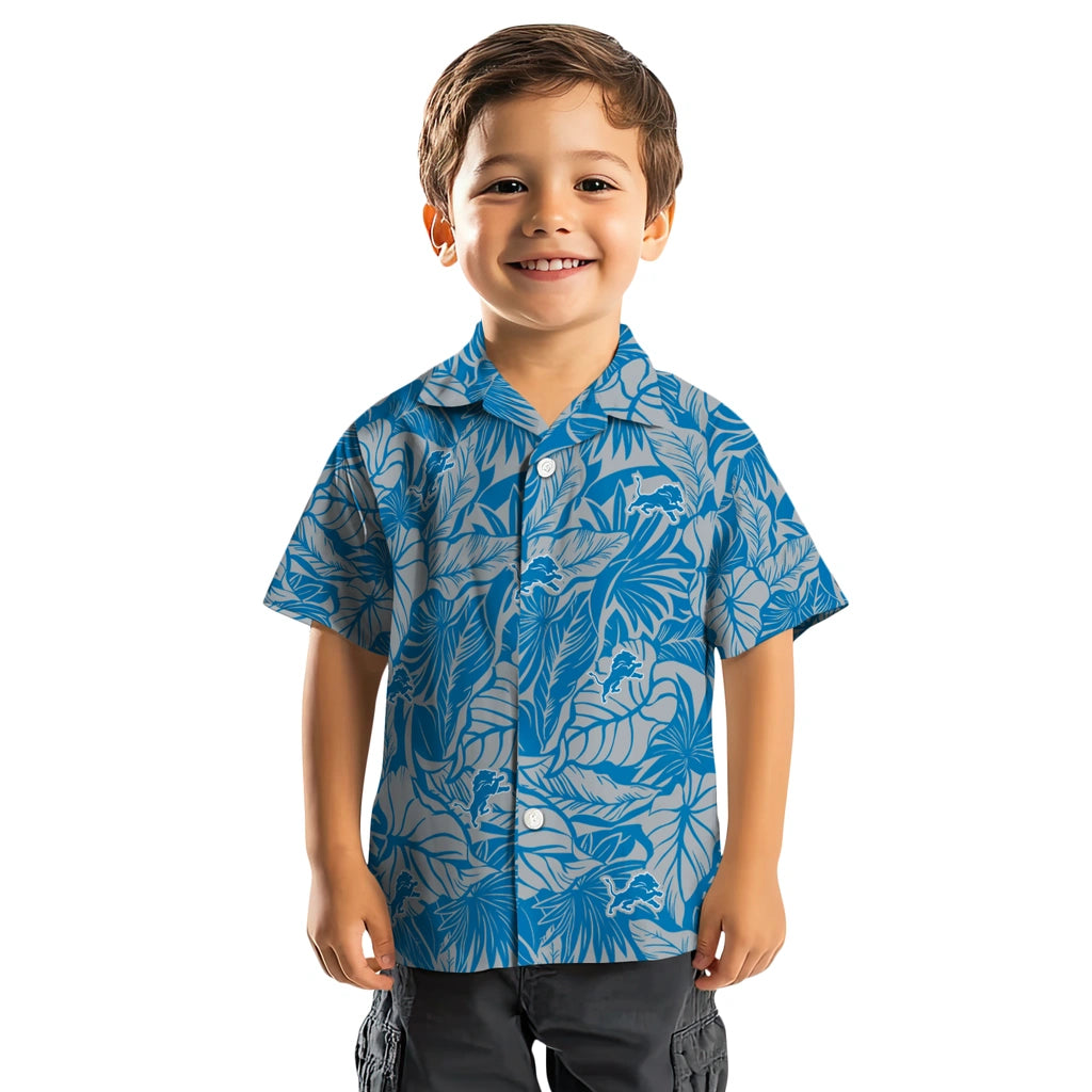 Detroit Lions Hawaiian Shirt - Monstera Layer | Moonbestprint