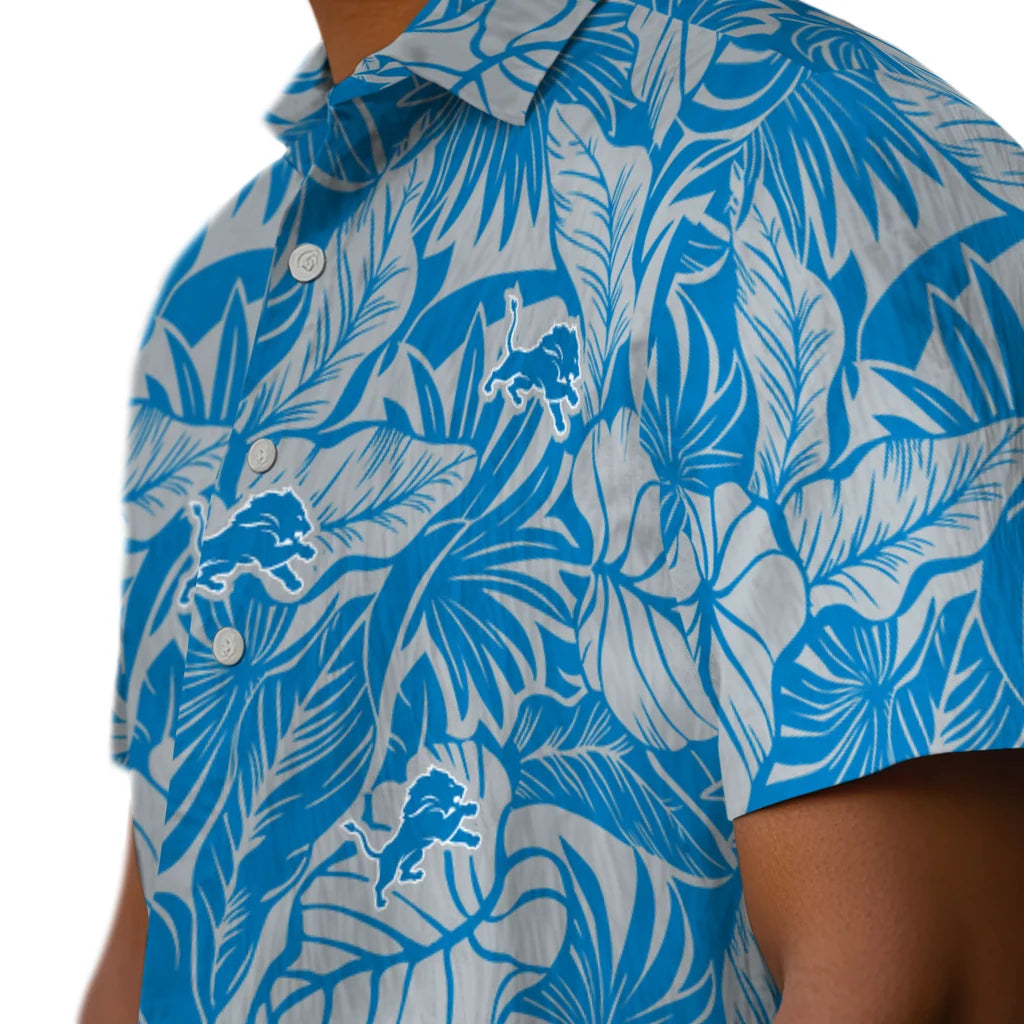 Detroit Lions Hawaiian Shirt - Monstera Layer | Moonbestprint