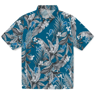 Detroit Lions Hawaiian Shirt - Palm Leaves | Moonbestprint