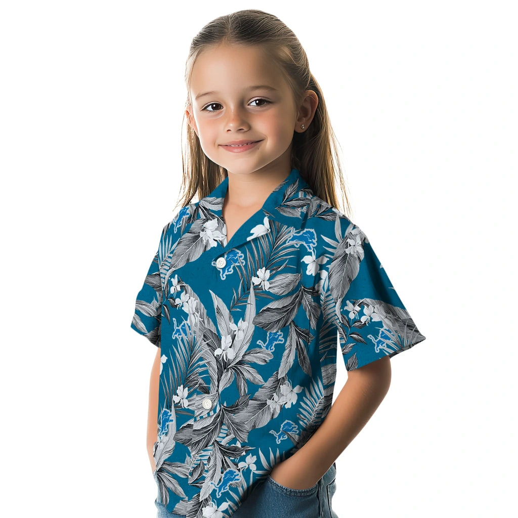 Detroit Lions Hawaiian Shirt - Palm Leaves | Moonbestprint