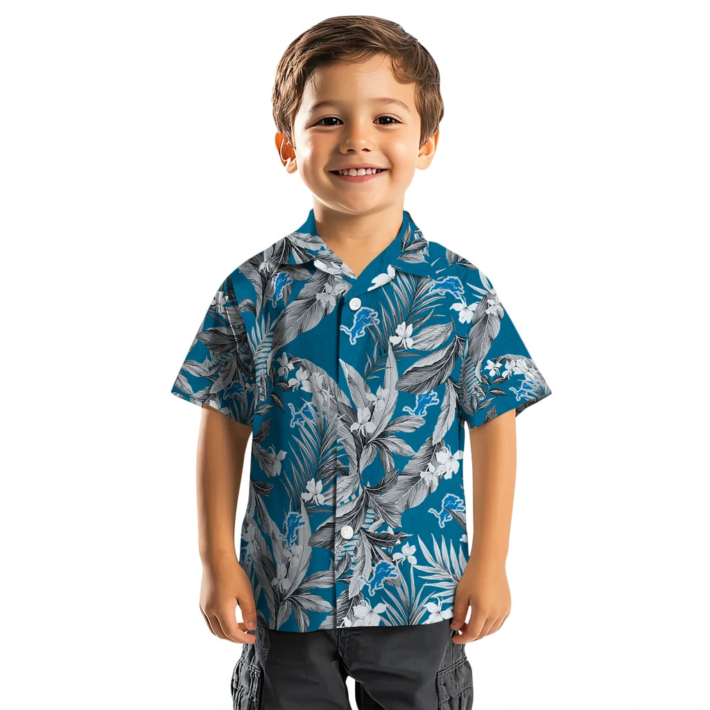 Detroit Lions Hawaiian Shirt - Palm Leaves | Moonbestprint