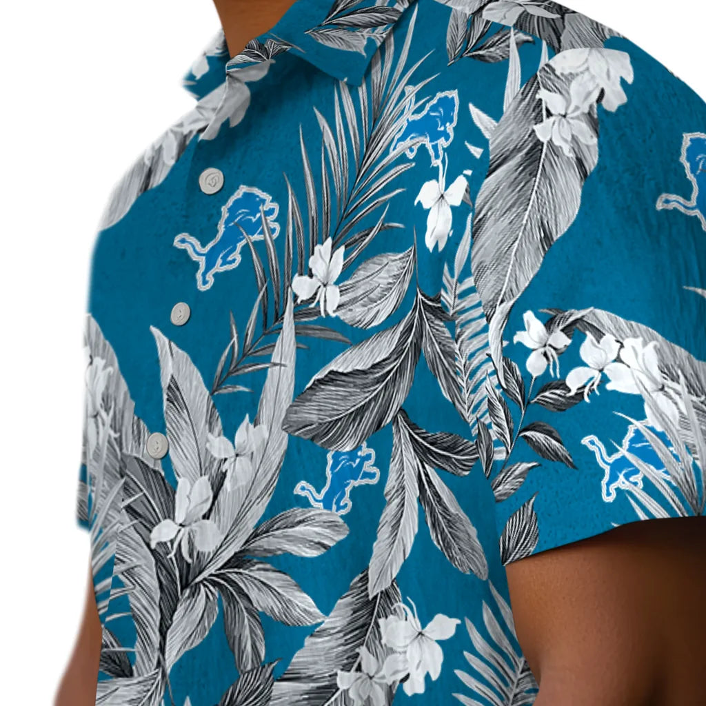 Detroit Lions Hawaiian Shirt - Palm Leaves | Moonbestprint