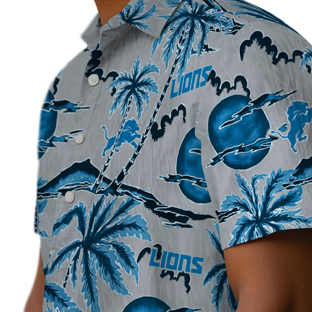 Detroit Lions Hawaiian Shirt - Palm Sunset | Moonbestprint