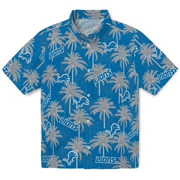 Detroit Lions Hawaiian Shirt - Palm Tree Motif | Moonbestprint