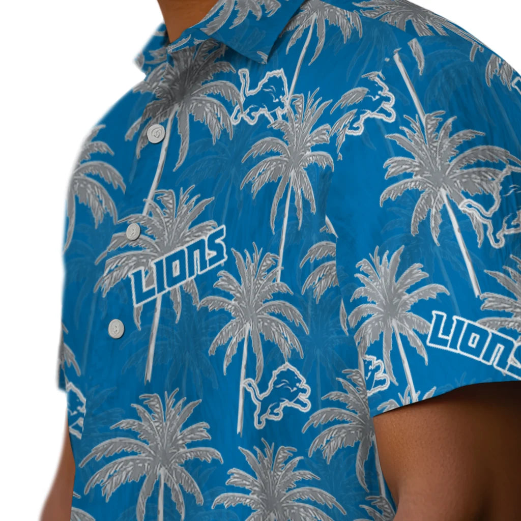 Detroit Lions Hawaiian Shirt - Palm Tree Motif | Moonbestprint