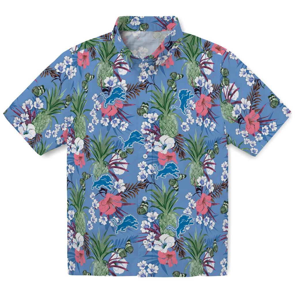 Detroit Lions Hawaiian Shirt - Pineapple Bouquet | Moonbestprint