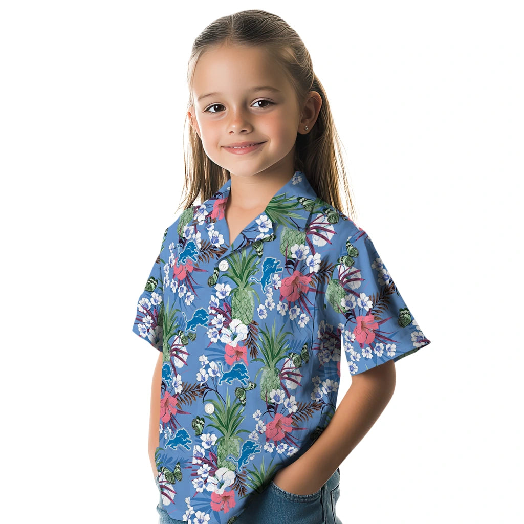 Detroit Lions Hawaiian Shirt - Pineapple Bouquet | Moonbestprint