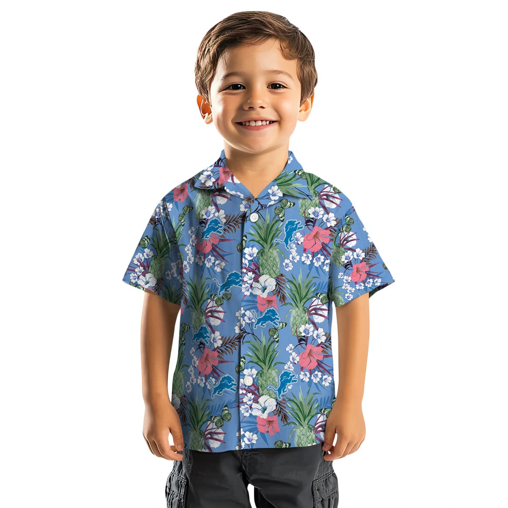 Detroit Lions Hawaiian Shirt - Pineapple Bouquet | Moonbestprint