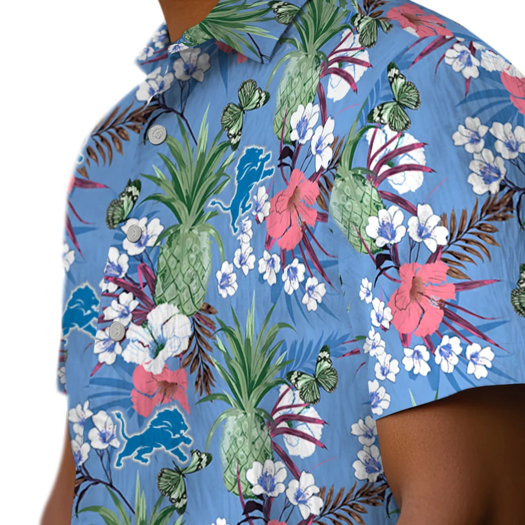 Detroit Lions Hawaiian Shirt - Pineapple Bouquet | Moonbestprint