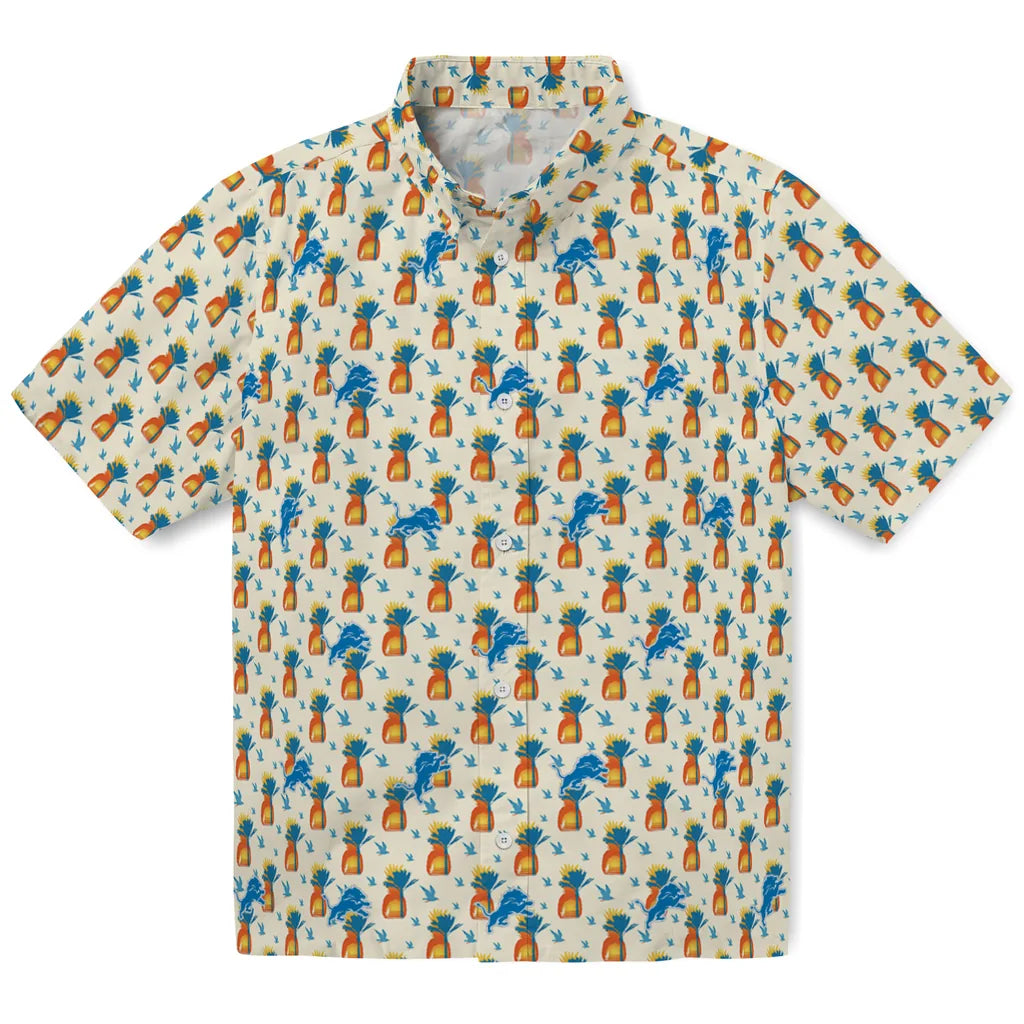 Detroit Lions Hawaiian Shirt - Pineapple Delight | Moonbestprint