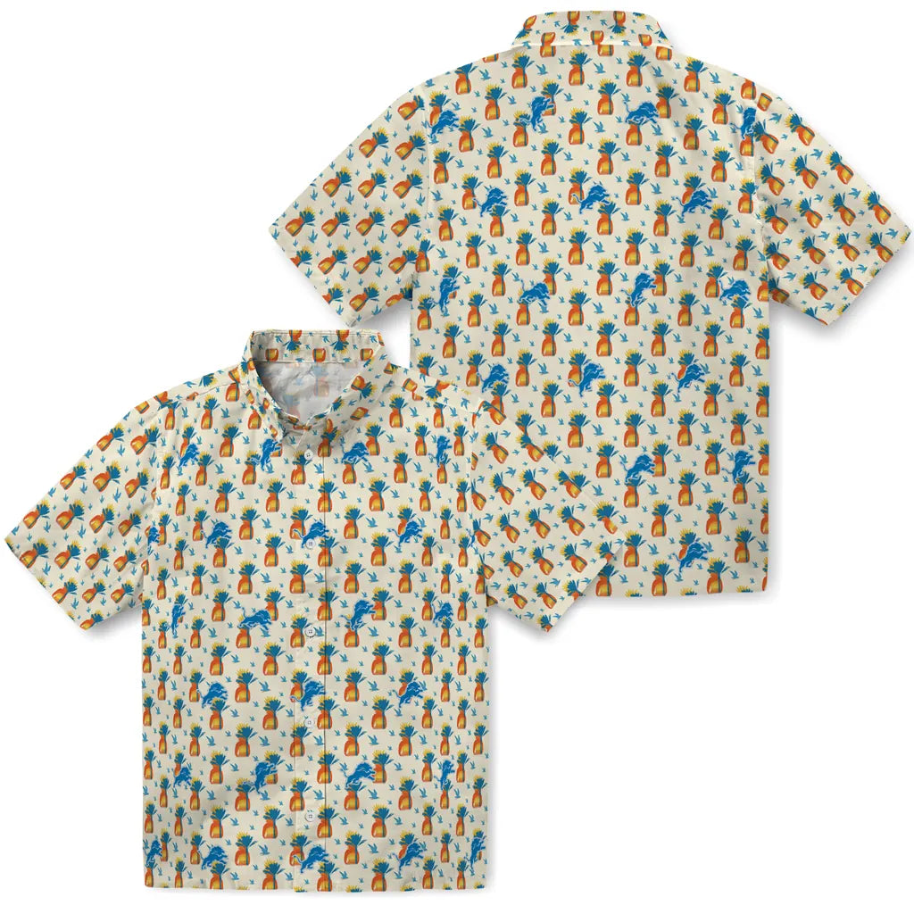 Detroit Lions Hawaiian Shirt - Pineapple Delight | Moonbestprint