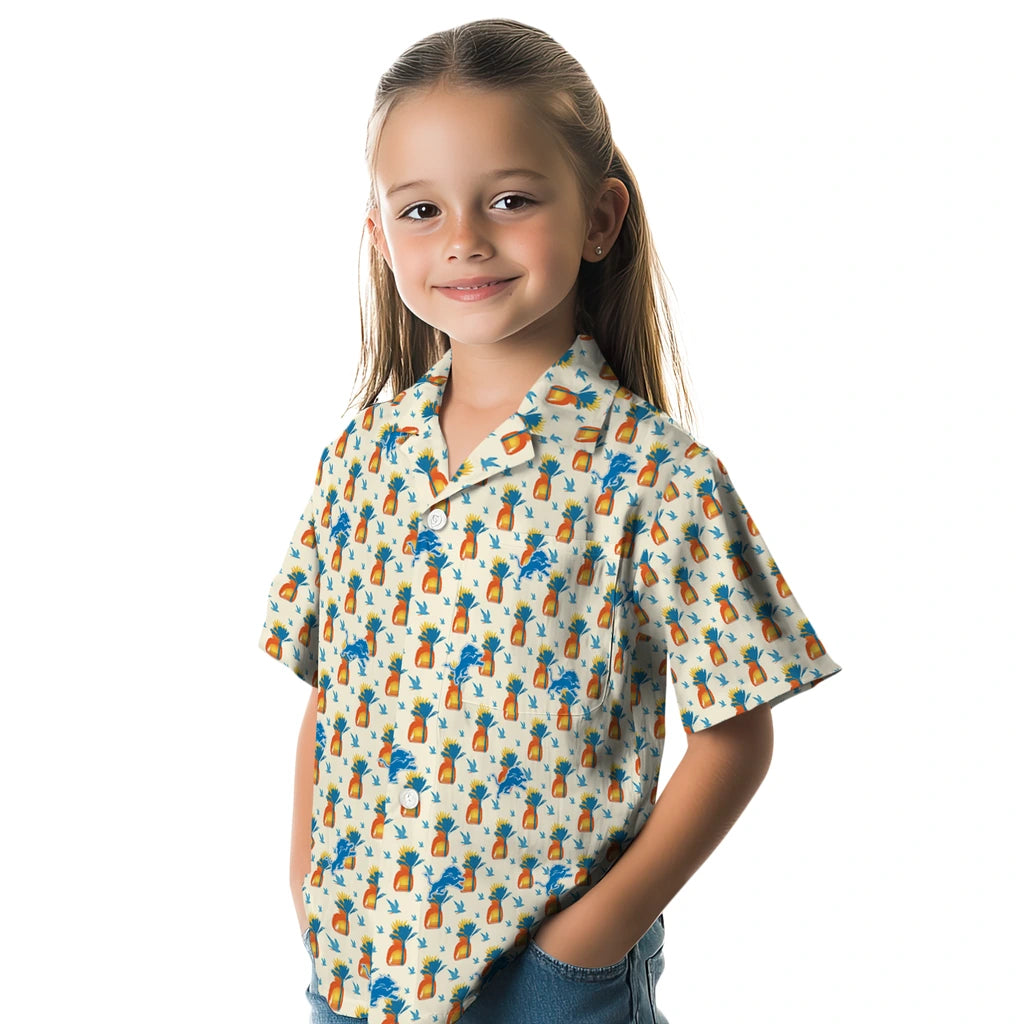 Detroit Lions Hawaiian Shirt - Pineapple Delight | Moonbestprint