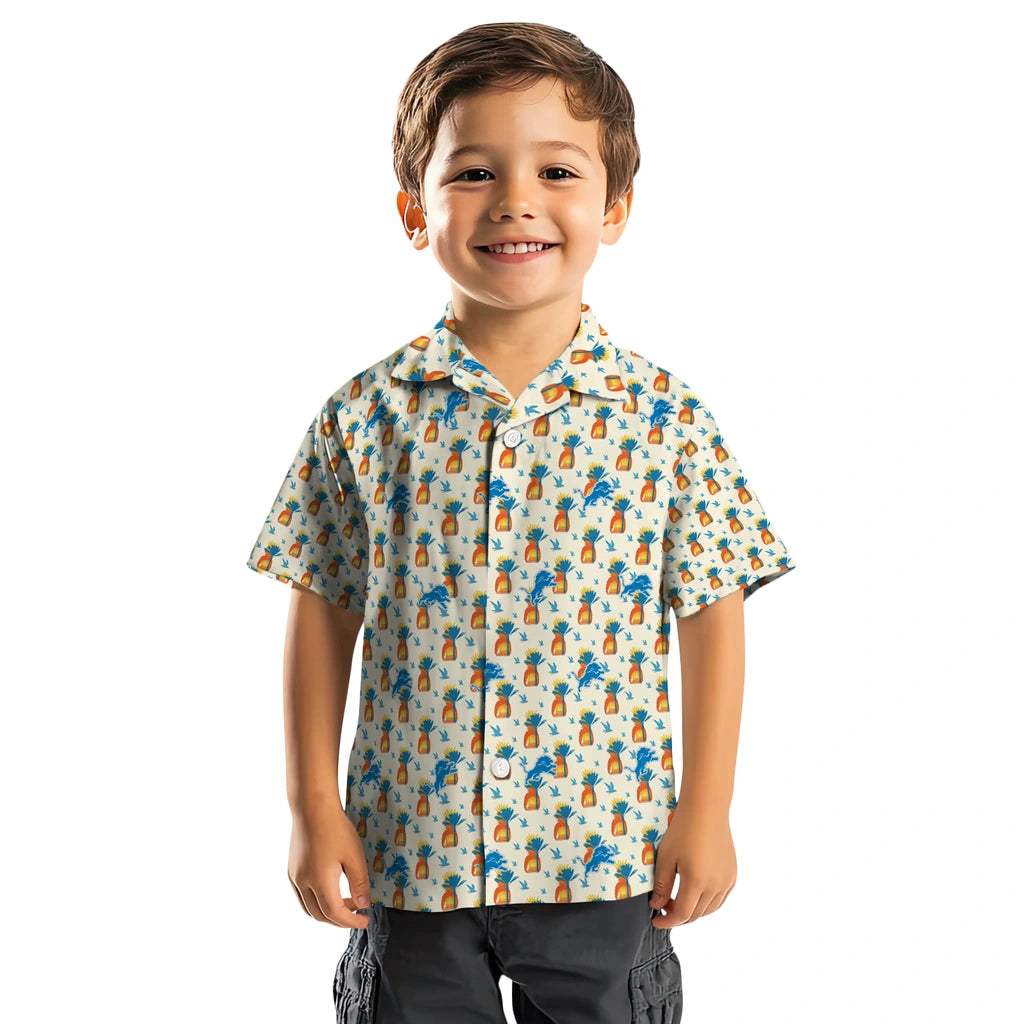 Detroit Lions Hawaiian Shirt - Pineapple Delight | Moonbestprint