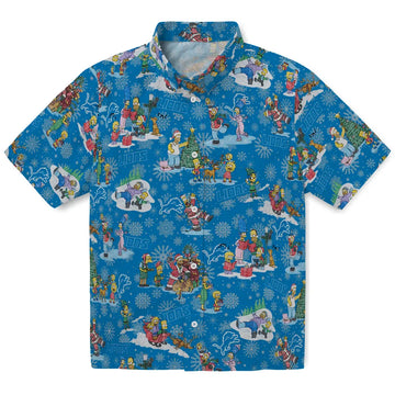 Detroit Lions Hawaiian Shirt - Simpsons Christmas | Moonbestprint