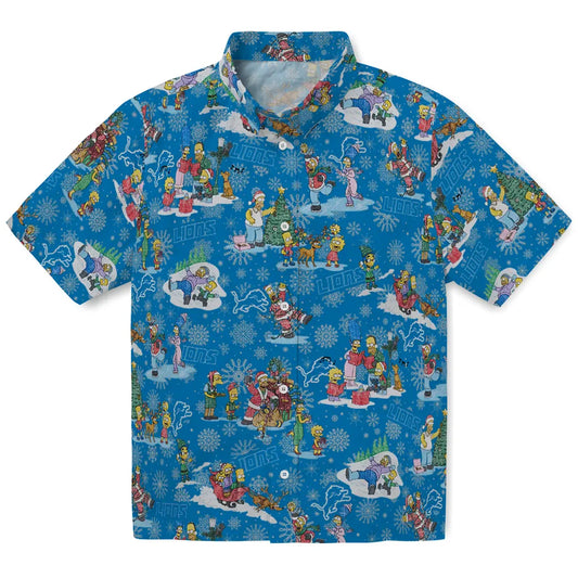 Detroit Lions Hawaiian Shirt - Simpsons Christmas | Moonbestprint