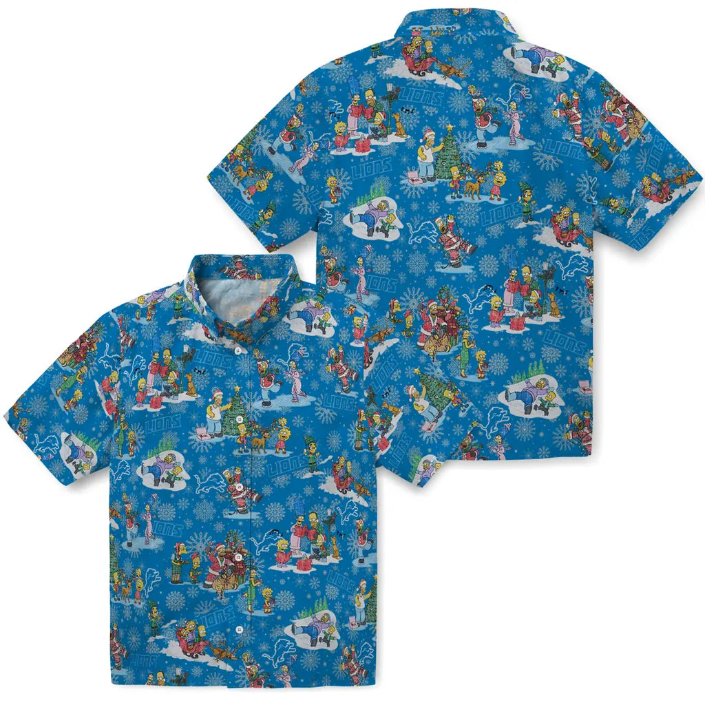 Detroit Lions Hawaiian Shirt - Simpsons Christmas | Moonbestprint