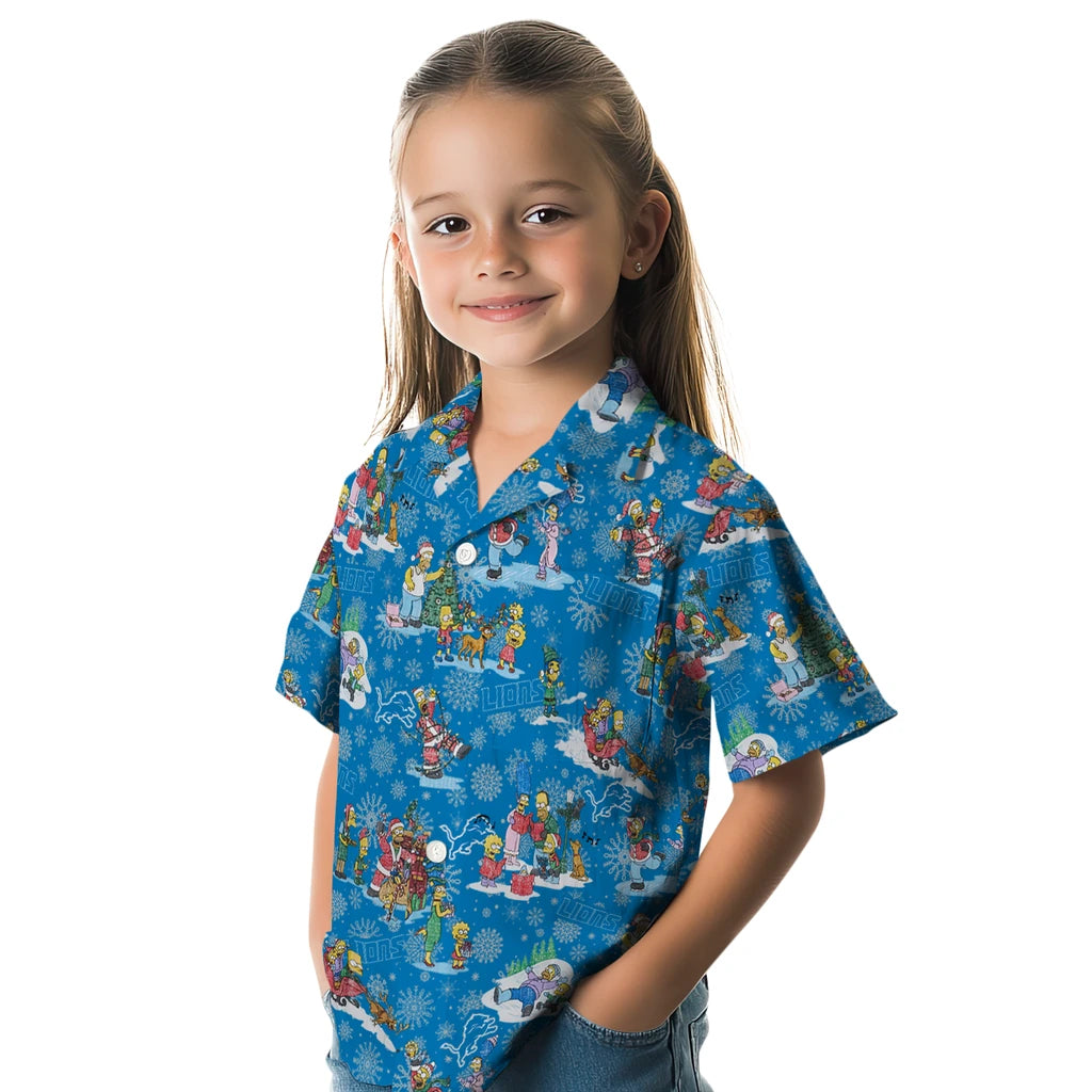Detroit Lions Hawaiian Shirt - Simpsons Christmas | Moonbestprint