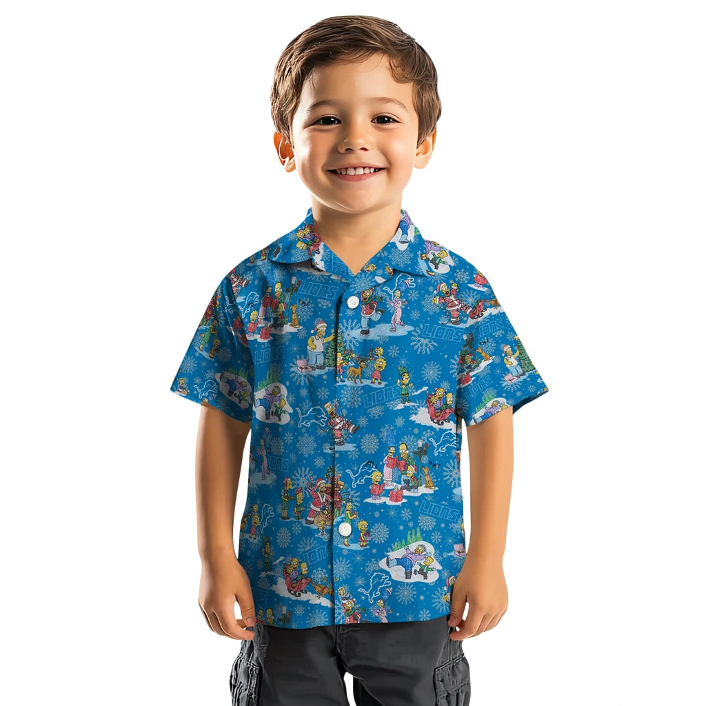 Detroit Lions Hawaiian Shirt - Simpsons Christmas | Moonbestprint