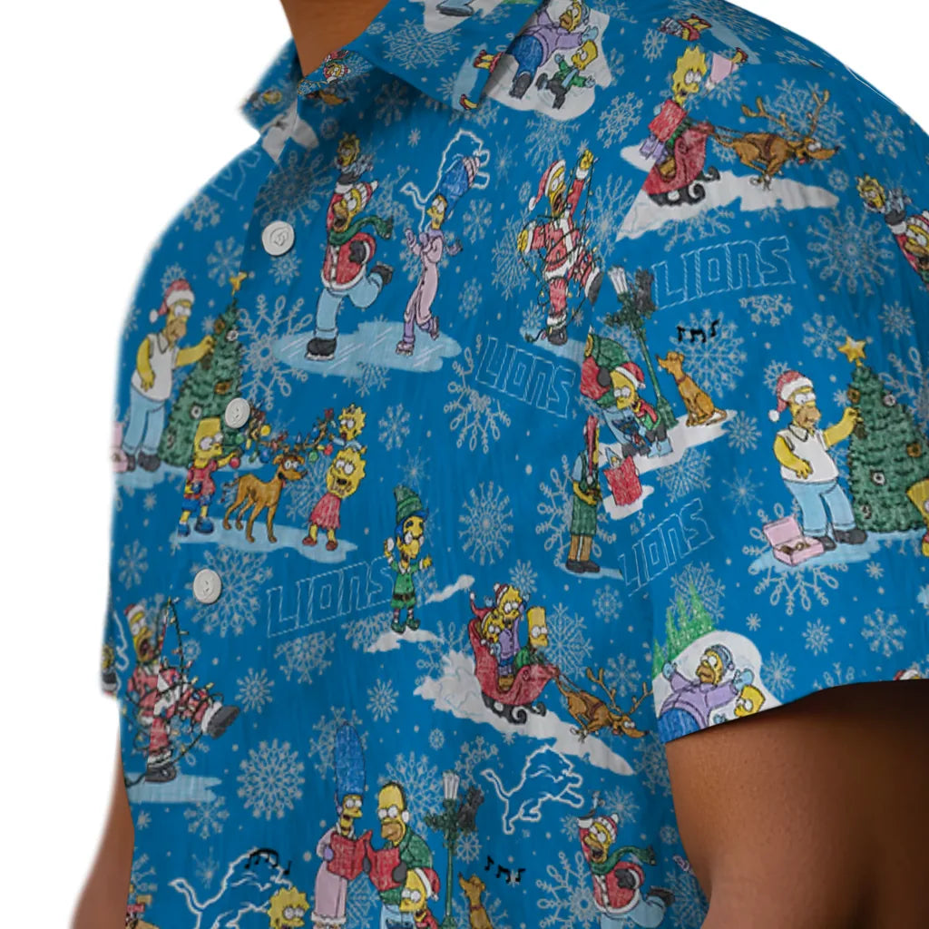 Detroit Lions Hawaiian Shirt - Simpsons Christmas | Moonbestprint