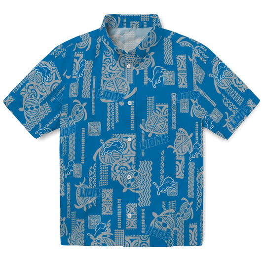 Detroit Lions Hawaiian Shirt - Turtle Lines | Moonbestprint