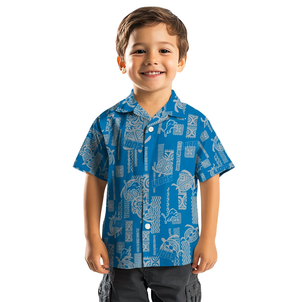 Detroit Lions Hawaiian Shirt - Turtle Lines | Moonbestprint