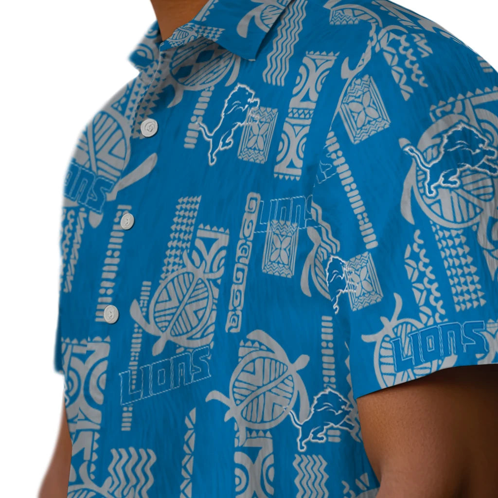 Detroit Lions Hawaiian Shirt - Turtle Lines | Moonbestprint