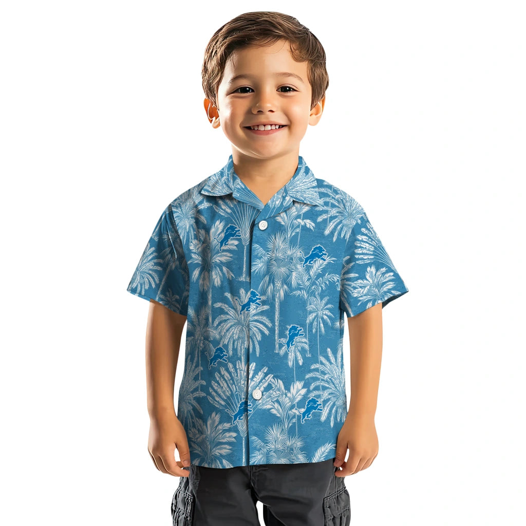 Detroit Lions Hawaiian Shirt - Vintage Palm Tree | Moonbestprint