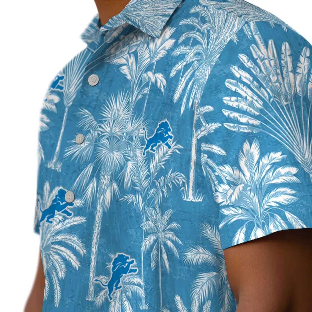Detroit Lions Hawaiian Shirt - Vintage Palm Tree | Moonbestprint