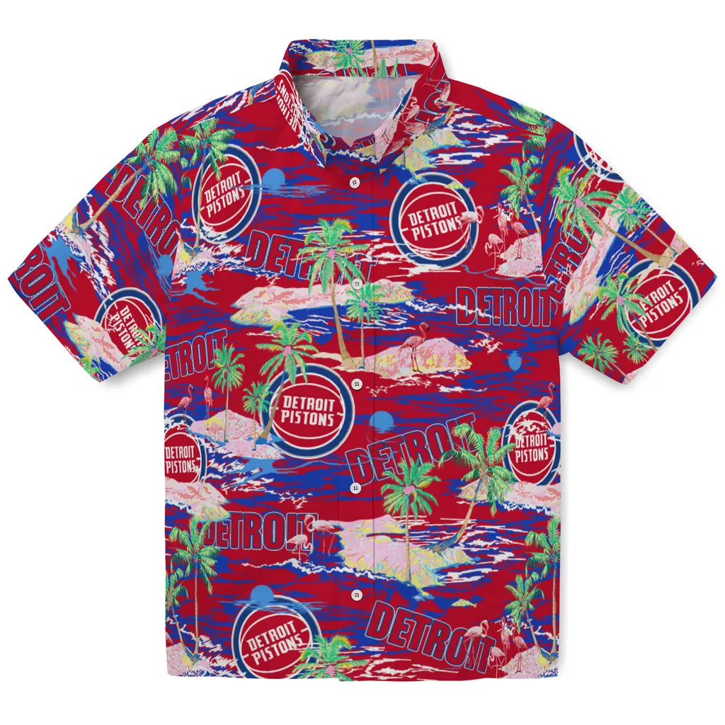 Detroit Pistons Flamingo Retreat 2026 Hawaiian Shirt – Moonbestprint