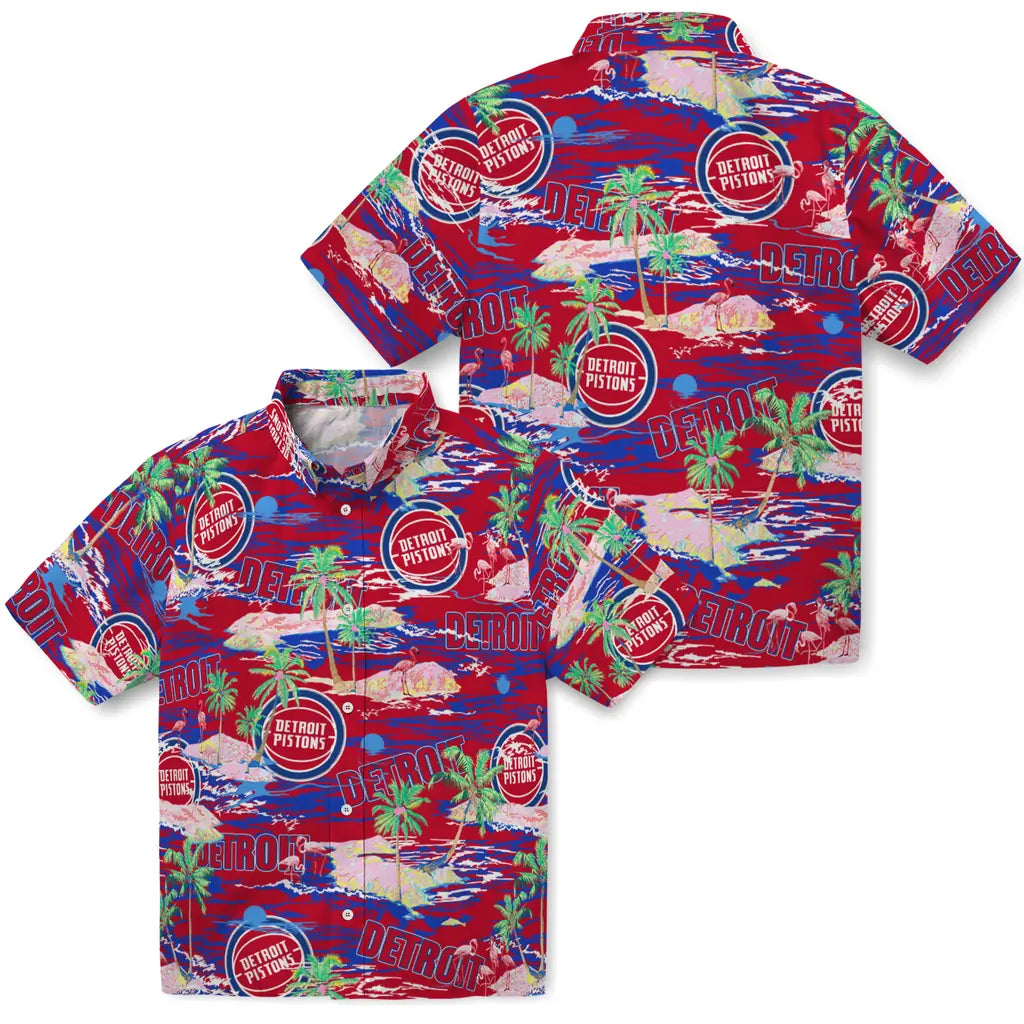 Detroit Pistons Flamingo Retreat 2026 Hawaiian Shirt – Moonbestprint