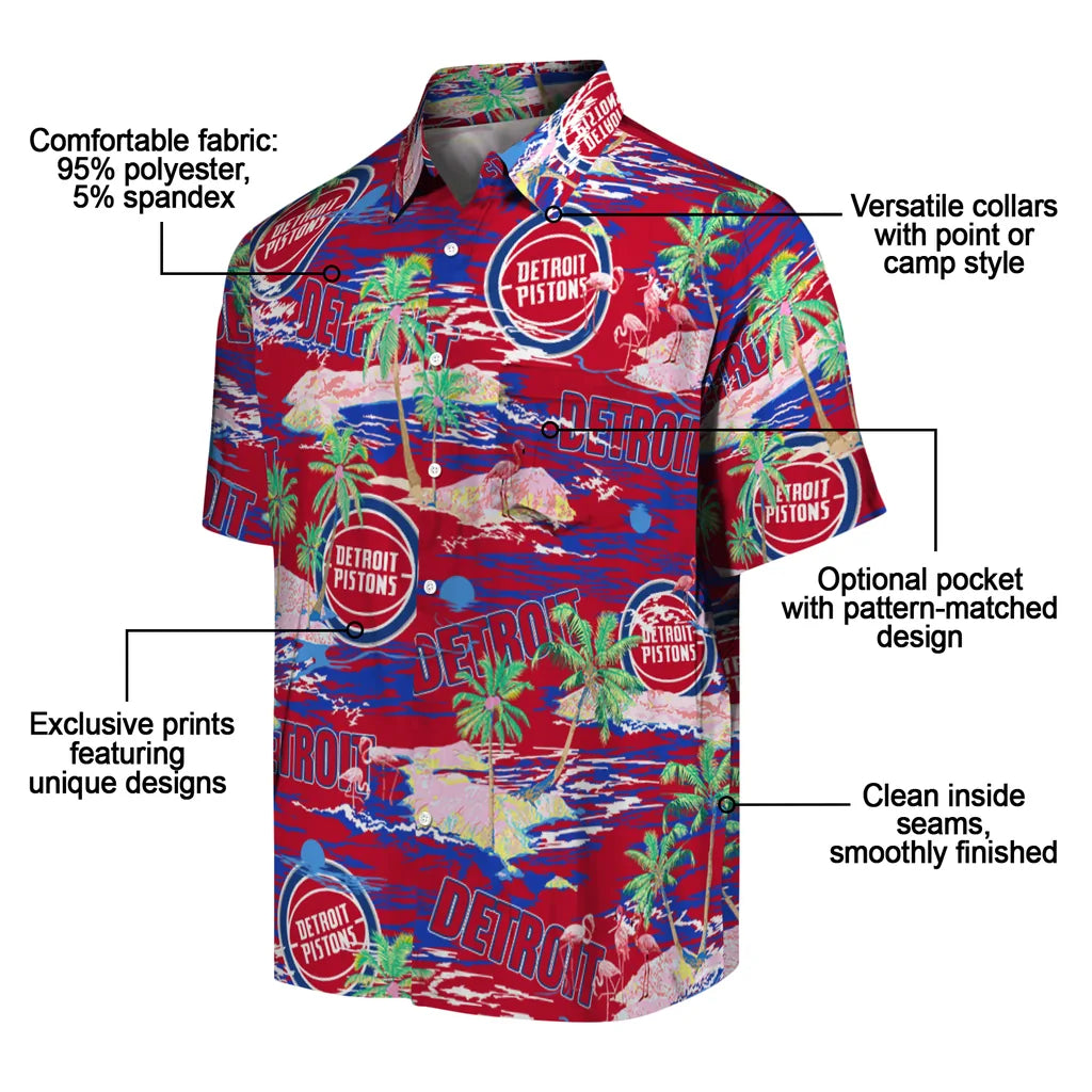 Detroit Pistons Flamingo Retreat 2026 Hawaiian Shirt – Moonbestprint