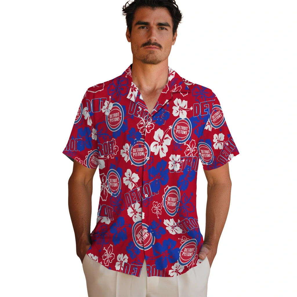 Detroit Pistons Hibiscus Bloom Hawaiian Shirt – Moonbestprint