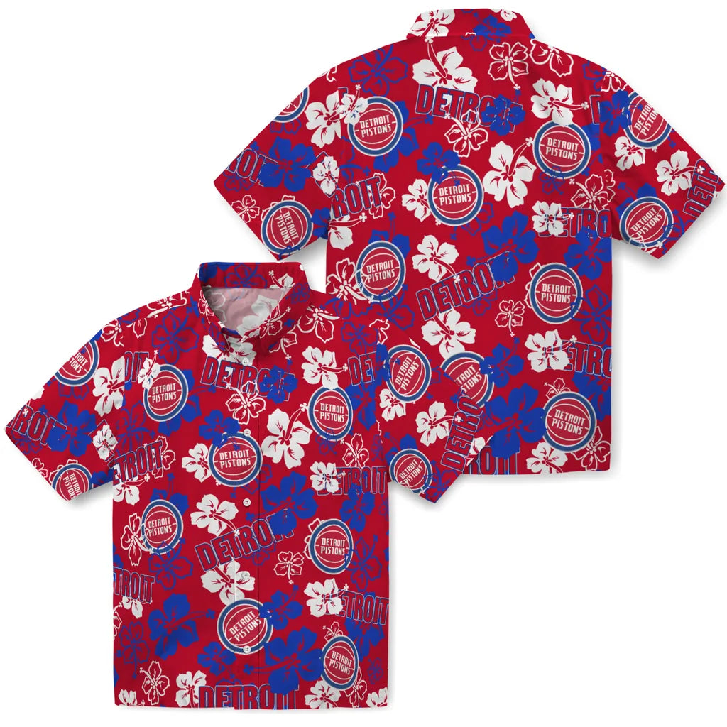 Detroit Pistons Hibiscus Bloom Hawaiian Shirt – Moonbestprint