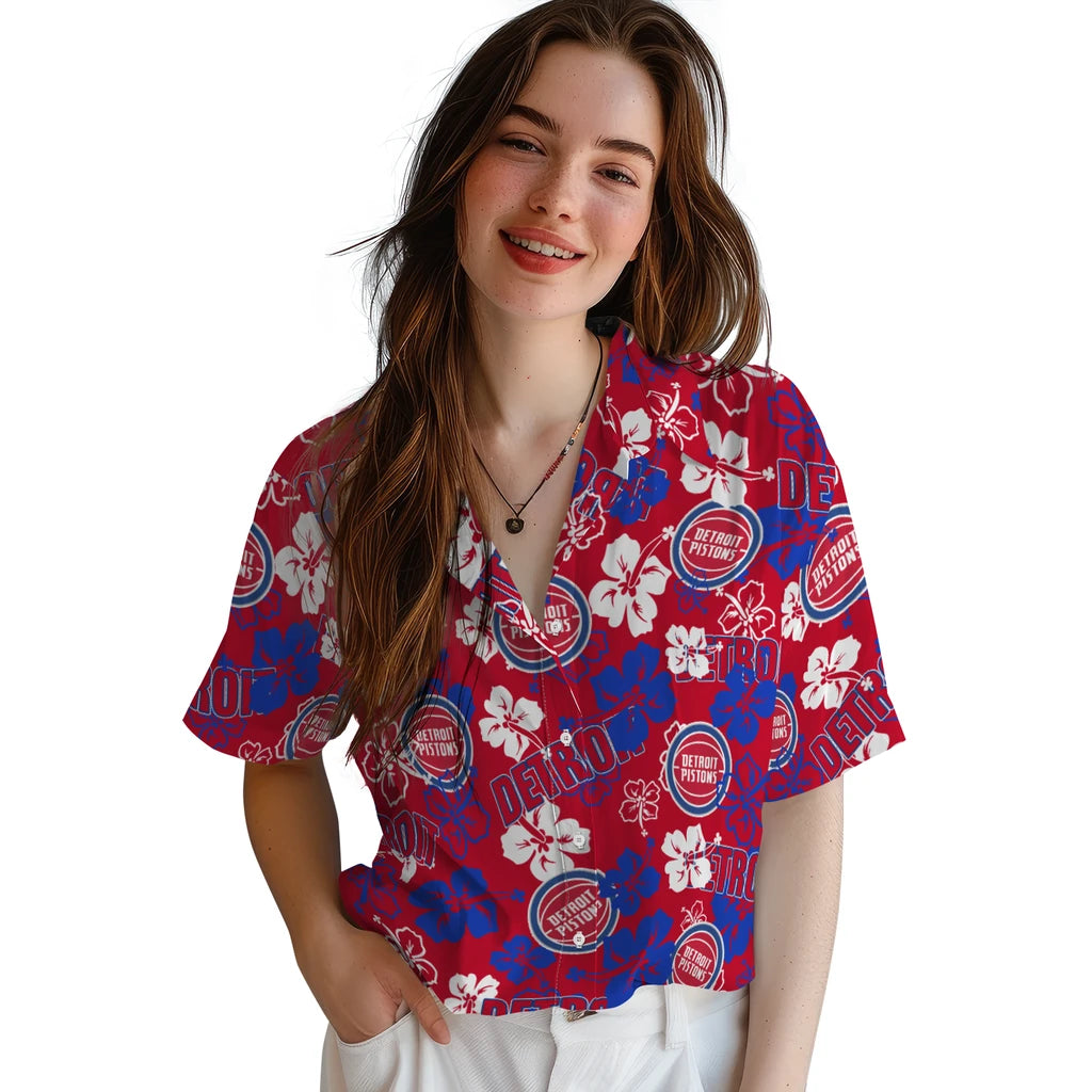 Detroit Pistons Hibiscus Bloom Hawaiian Shirt – Moonbestprint