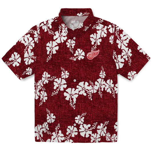 Detroit Red Wings Hawaiian Shirt - 50th State Flower | Moonbestprint