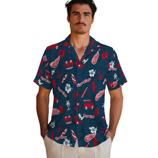 Detroit Red Wings Hawaiian Shirt - Beach Vibe | Moonbestprint