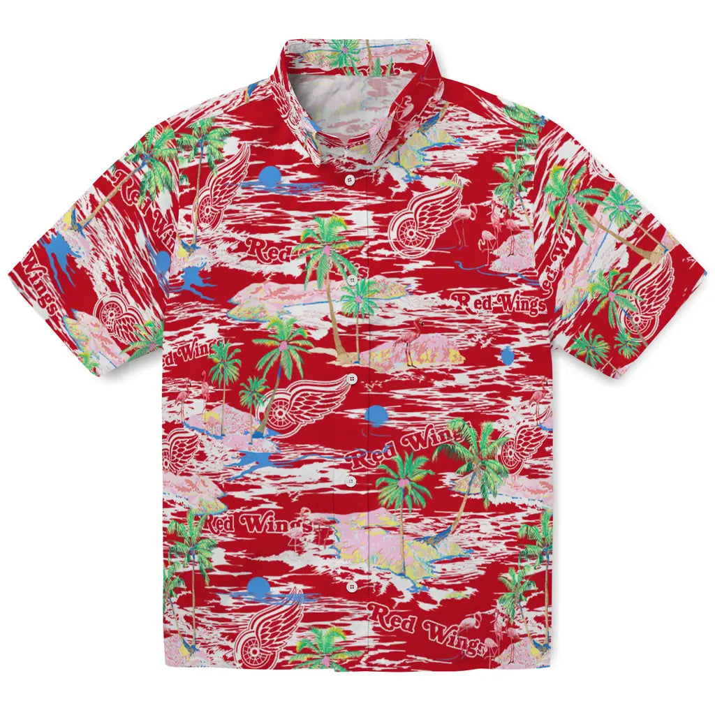 Detroit Wings Flamingo Retreat 2026 Hawaiian Shirt – Moonbestprint