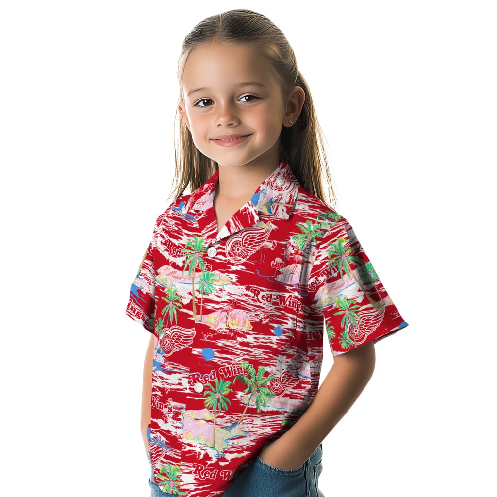 Detroit Wings Flamingo Retreat 2026 Hawaiian Shirt – Moonbestprint