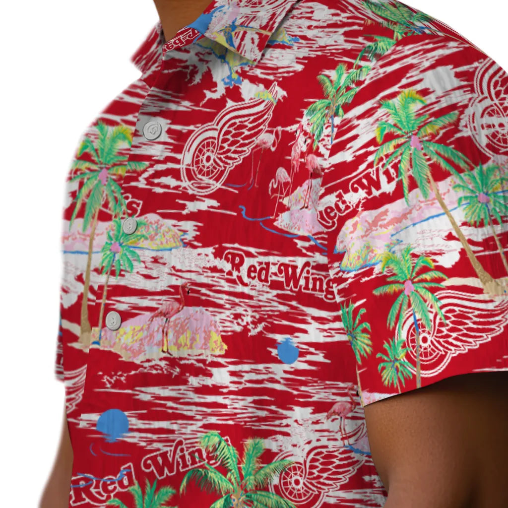 Detroit Wings Flamingo Retreat 2026 Hawaiian Shirt – Moonbestprint