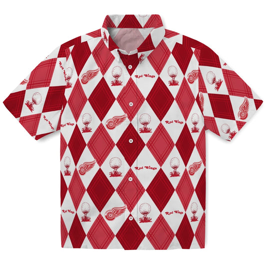 Detroit Red Wings Hawaiian Shirt - Golfing Plaid | Moonbestprint