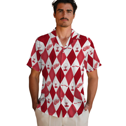 Detroit Red Wings Hawaiian Shirt - Golfing Plaid | Moonbestprint